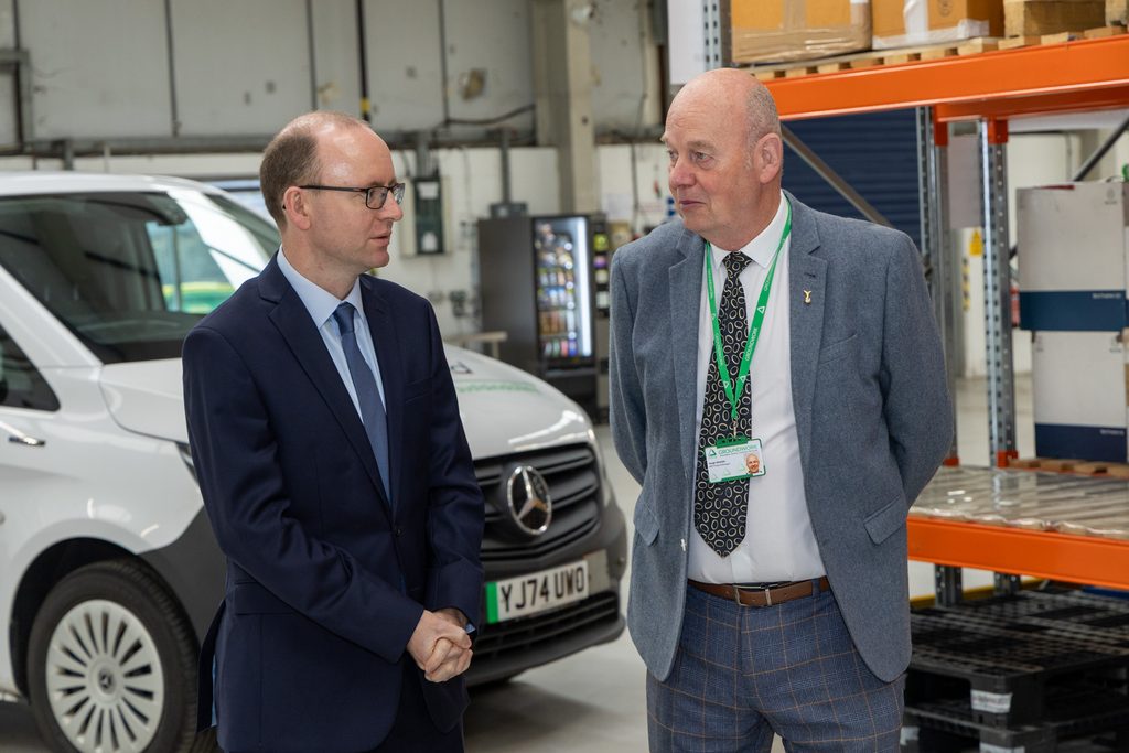 Andrew Cooper MP and Hugo Shields of the Winsford BID