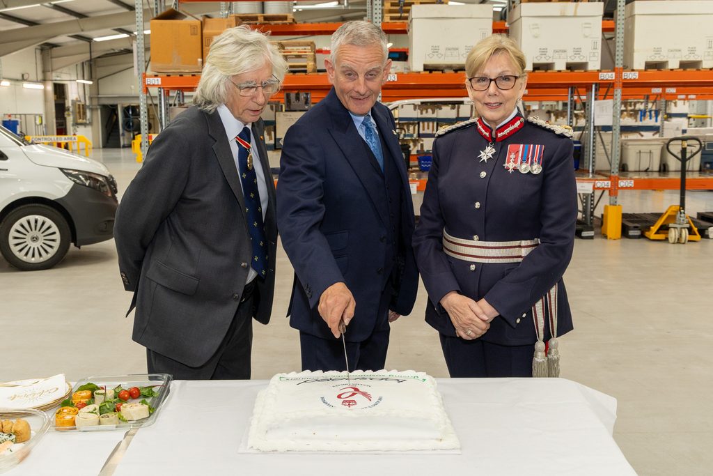 From left Sir Phil Redmond, Stephen Clegg (CEO and Founder) and Lady Redmond, Lord-Lieutenant of Cheshire